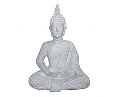 HOMEA 5dej1321bc Estatua Dibujo Buda Magnesia Blanco 47Â x 30Â x 60Â cm