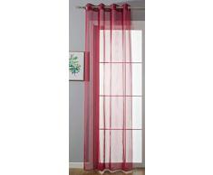 Gardinenbox Cortina Transparente con Ojales para salÃ³n, 20332-cn, 100% poliÃ©ster, Burdeos, 225 x 140 cm