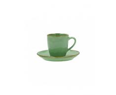 Nador Concerto (Verde Tiffany) Taza de cafÃ© Verde Acqua con Tapa de platillo. 90 CC.