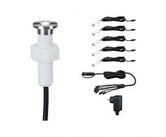 Paulmann Luz Paulmann 936.95Â Outdoor Plug & Shine EBL Juego micropen II IP67Â 3000Â K incl. Driver 93695Â empotrable (Foco exterior empotrable lÃ¡mpara, acero, integrado, 2.2Â W, Plata, 4.6Â x 1.5Â x 4.6Â cm