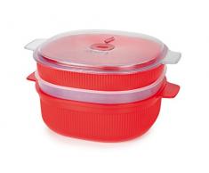 Snips 000704 menaje para microondas - Menaje para microondas (Vaporizador, 4000 ml, Rojo, Polipropileno (PP), Transparente, -18-140 Â°C)