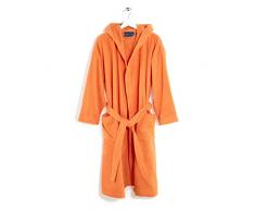 Caleffi - Albornoz Menorca para niÃ±os unisex con capucha, de rizo 100% suave algodÃ³n hidrÃ³filo 400 g/mÂ², lavable a mÃ¡quina a 40 Â° + secadora, talla 4-6 aÃ±os color naranja