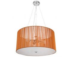 Bakaji - Lámpara de techo, estilo retro de tela y cristal con estructura de hierro, 4 luces, clase energética A++, 50 x 80 cm, multicolor