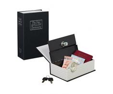 Relaxdays Caja Fuerte PequeÃ±a con Llaves, Madera, Negro, 5.5x11.5x18 cm