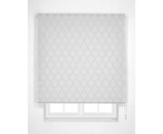 Estoralis Davos - Estor Enrollable Visillo Translucido, Blanco/Gris, 110 x 250 cm