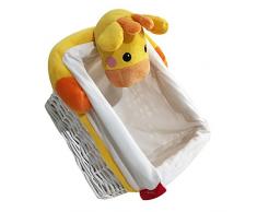 ARDITEX FP10075 Cesta de mimbre con forro textil y peluche aplicado de 20x16x13cm de MATTEL-Fisher-Price