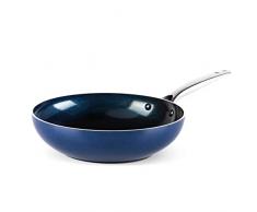Blue Diamond Wok Antiadeherente de Aluminio, Apto para Todo Tipo de Cocinas, InducciÃ³n, Horno y Lavavajillas, 28 cm, Azul