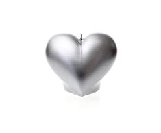 Candellana Heart Smooth - Vela para San ValentÃn - Velas para San ValentÃn - Idea de Regalo - Vela Corazón - Deco Romántica - Velas de Amor - Regalo Hecho a Mano, Silver