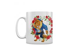 Taza de cerÃ¡mica de la Bella y la Bestia Rosas, Multicolor.