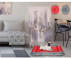 Sogni e capricci Tapete Totalmente Impermeable para Perros y Gatos, Rojo, 80x65cm, poliéster