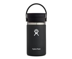 HYDRO FLASK - Termo CafÃ© para Llevar 354 ml, Taza TÃ©rmica, Vaso IsotÃ©rmico de Acero Inox, Aislamiento al VacÃ­o, TapÃ³n Antifugass Flex Sip, Libre de BPA, Apertura Ancha, Black
