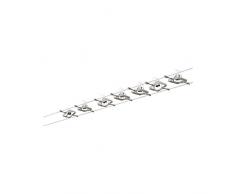 Paulmann Luz 941.51 Wire System Set macii Max. 7 x 10 W GU5,3 230/12 V 80 VA 94151 cuerda lámpara lámpara cuerda de techo Iluminación LED, metal, GU5.3, Níquel, 1000 x 16 x 10 cm