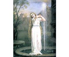 Waterhouse Undine Ondine Water Nymph Painting Premium Wall Art Canvas Print 18X24 Inch Agua Agua Pintura pared