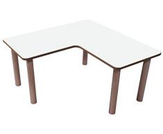 Mobeduc 600558H233 - Mesa infantil en L, 90 x 90 cm, talla 3, madera, color haya y blanco