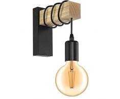 BÂ·LED BARCELONA LED BarcelonaLED LÃ¡mpara Aplique Pared de Madera Natural con PortalÃ¡mparas Colgante E27 Estilo Vintage NÃ³rdico para Pasillo Dormitorio SalÃ³n Bombilla Decorativa