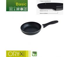 ORYX 5023205 Sartén Aluminio Antiadherente Basic, Alta Resistencia, Apta Inducción, Libre PFOA, Diámetro 18 cm, Espesor 3 mm