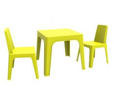 resol Julieta Set Infantil de 2 Sillas y 1 Mesa, Verde Lima, 60x51x78 cm