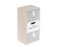 THE HOME DECO FACTORY HD4570 Cajonera C/3 Cajones 14x12x28, Madera, Beige-Negro, 14 x 12 x 30 cm