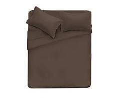 Elegant Cl El Marrone 2Pst Juego de Ropa de Cama (Hoja Plana 250x300, Plancha instalada 170x200cm+2 Fundas 52x82cm), Microfibra, Doble