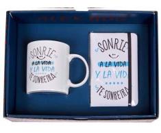 DRW - Pack Regalo Taza y libreta SonrÃe a la Vida