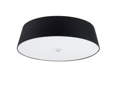 Sotto Luce Kami L 1/C Lámpara de Techo de 3 Luces con Pantalla de Tela de Diseño, Difusor de Cristal, Soporte de Plástico y 3 Portalámparas E27, Plafón de Estilo Moderno Negro