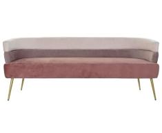 DRW Sofa 3 plazas semicirculo Rosa Terciopelo en 3 Tonos con Patas Doradas 59X59X33 cm