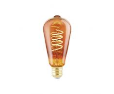 EGLO LED E27 regulable, LED en espiral, bombilla vintage de cobre en diseño retro, 4 vatios, 30 lúmenes, blanco cálido, 2000k, foco Edison ST64, à 6,4 cm