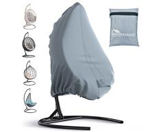 Mrrihand Fundas para Silla Colgante Impermeable Gris 190x115cm con Salida de Aire, Funda para Columpio Jardin con Cremallera y CordÃ³n, Funda Huevo Jardin Colgante Tela Oxford Anti-UV
