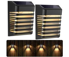 OBERSTER ã6 Paquete Luces Solares Exterior, Súper Brillante Led Exterior Solares con 2 Modos para Patio, IP65 Impermeable Luz Solar Exterior Lampara Potentes Luces Led Solares para Jardin