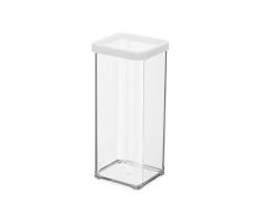 Caja de almacenamiento Rotho Loft de 1,5 l, plÃ¡stico (sin BPA), transparente / blanco, 1,5 litros (10 x 10 x 21,4 cm)