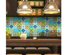 Pegatinas adhesivas de azulejos | Adhesivo de azulejos de cemento â Adhesivo de azulejos de cemento â Adhesivo para pared baño y cocina 10 x 10 cm â 9 créditos adhesivos