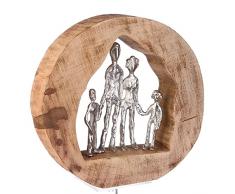 Casablanca - Escultura Decorativa - Familia - Madera de Mango / Aluminio - Altura 28 cm