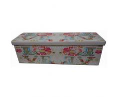 Biscottini Puf contenedor niños y adultos 120 x 35 x 35 cm | Cajas de almacenamiento con tapa | Puf contenedor cuadrado con decoraciones