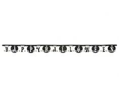 ATOSA guirnalda papel happy halloween blanco negro 230 cm