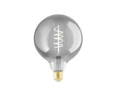 EGLO LED E27 regulable, LED espiral Globo, bombilla vintage negra-transparente en diseño retro, 4 vatios, 100 lúmenes, blanco cálido, 2000k, foco Edison G125, à 12,5 cm