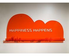 Lettera G Estante Almacenamiento Nube Naranja Transparente 98,5 x 10 x 44,5 cm, Dal Design Moderno