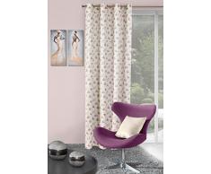 eurof irany ZAS/Mandy/K + fiol Cortina Cortina Mandy con Flores, poliéster, púrpura, 0.02 X 140 X 250 Cm