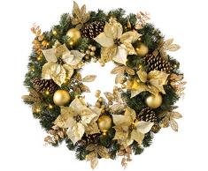 WeRChristmas - Guirnalda Decorada con 50 Luces LED y función de Temporizador, Multicolor, 75 cm