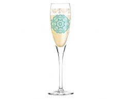 RITZENHOFF Pearls Edition Vaso de Espumoso, Cristal, Türkis/Petrol/Rose Gold, 3.8 cm