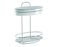 Metaltex Orbit Estante baÃ±o 2 Pisos, Chrometherm, Plata y Blanco