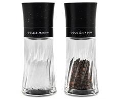 Cole & Mason H312103 Warwick Negro Molinillos de Sal y Pimienta, Classic Inverta, AcrÃ­lico, 150mm, Caja de Regalo, Incluye 2 x Molinos, Garanzia del Meccanismo a Vita