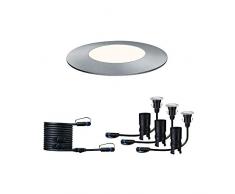 Paulmann Leuchten Paulmann 93950 Outdoor Plug & Shine Floor Mini 3 de rampas para IP65 4000 K 3 x 2,5 W 24 V 55 mm 939.50 AV-BD02 lámpara LED Foco exterior de suelo iluminación de suelo, acero, 2.5 W, Plata, 500 x 5.5 x 9 cm