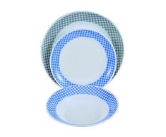 Bergner Mediterraneo Vajilla, Cristal Opal, Blanco, 30x30x28 cm, 18 Unidades