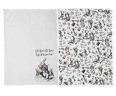 Victoria & Albert Alicia en el paÃ­s de Las Maravillas tÃ© Toallas, Blanco, Juego de 2