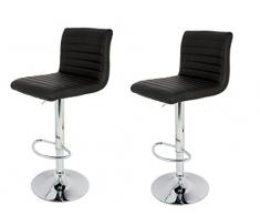 La Silla Española Taburetes con Asiento Acolchado, Piel Sintética, Negro, 38x37x112 cm, 2 Unidades