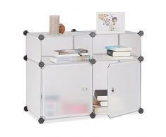 Relaxdays Estantería Modular con 4 Compartimentos, 37x74.5x56 cm