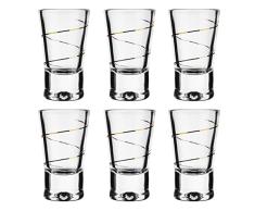 Glasmark Juego de vasos de chupito, vasos de vodka, vasos de chupito, vasos para alcohol, aptos para lavavajillas, cristal de alta calidad, irrompibles, juego de 6 unidades, 25 ml