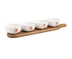 BBQ elegante, guarniciones Set 4 Piezas, con logotipo de BBQ elegante, porcelana, BBQ Hot, 40 x 30 x 20 cm