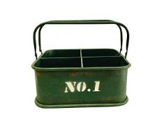 Pide X esa Boca Cubeta Nº1 Caja Organizadora con Asas, Metal, Verde, 27x28x13 cm