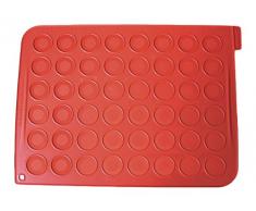 Silikomart, Tapete para Realizar 48 Macarons, Rojo (Brique), 2 x 18.5 x 37